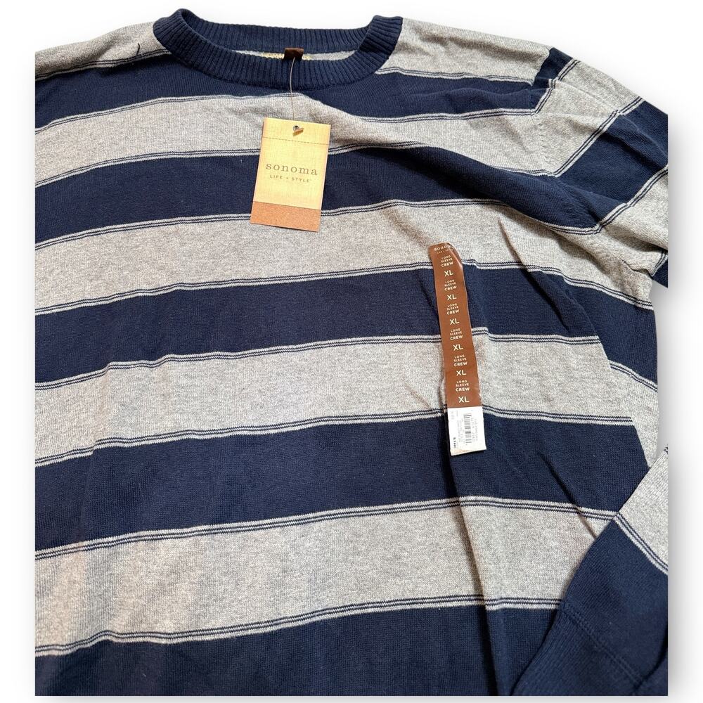 NWT Sonoma Life + Style Striped Crewneck Sweater | Men’s XL - Picture 3 of 7